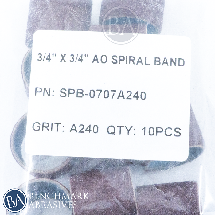 3/4" x 3/4" Aluminum Oxide Spiral Band - 10 Pack