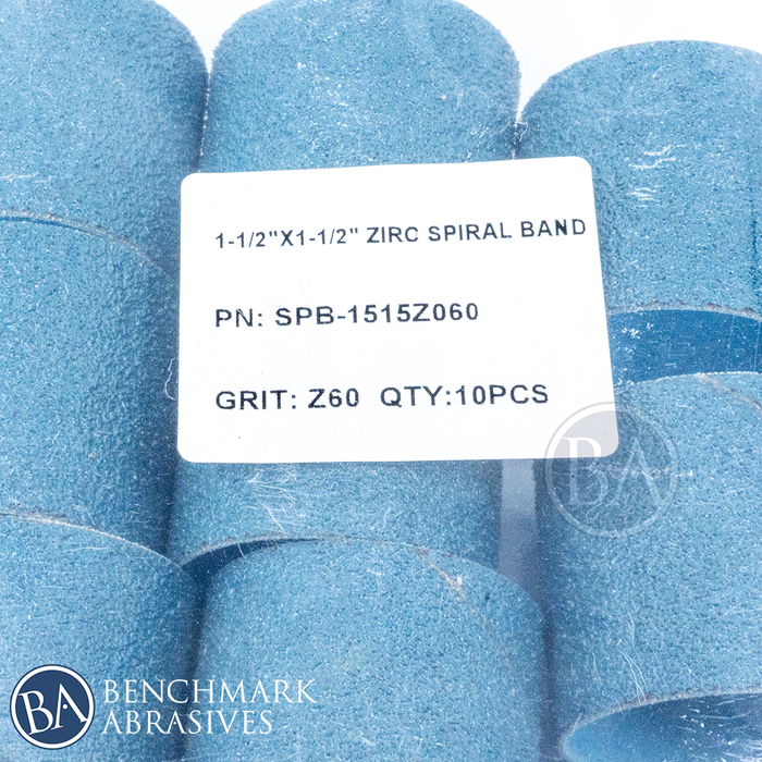 1-1/2" x 1-1/2" Zirconia Spiral Band - 10 Pack