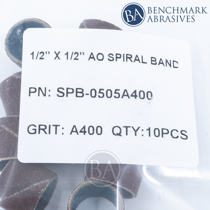 1/2" x 1/2" Aluminum Oxide Spiral Band - 10 Pack