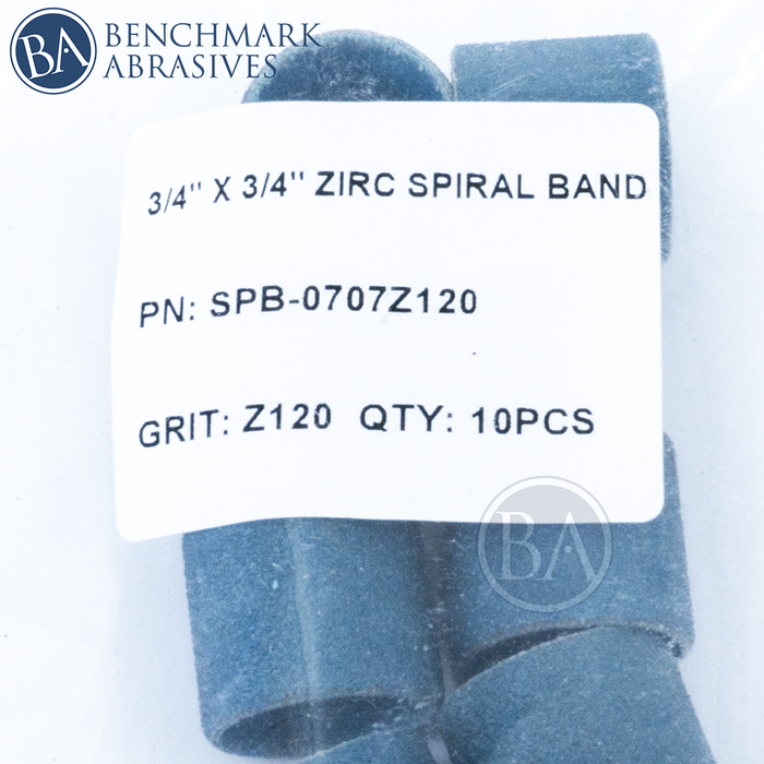 3/4" x 3/4" Zirconia Spiral Band - 10 Pack