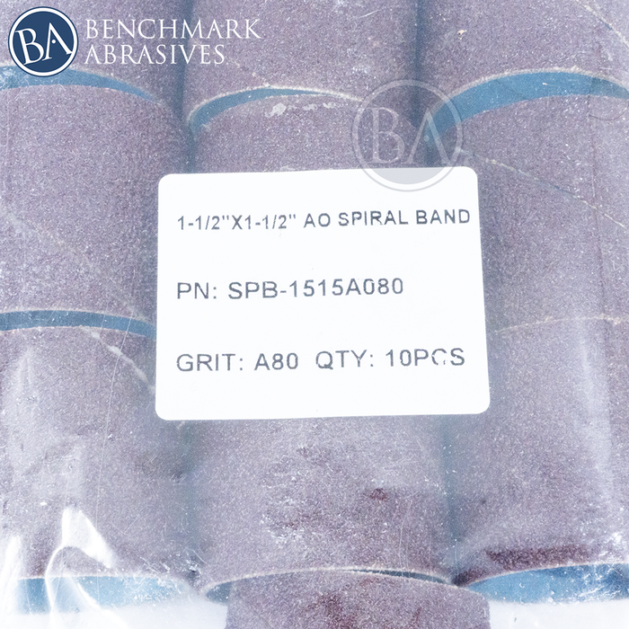 1-1/2" x 1-1/2" Aluminum Oxide Spiral Band - 10 Pack