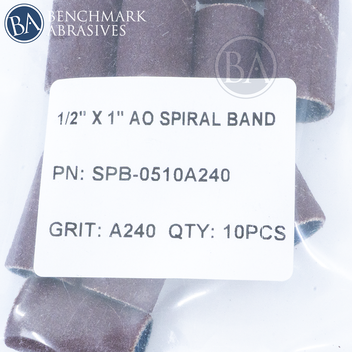 1/2" x 1" Aluminum Oxide Spiral Band - 10 Pack