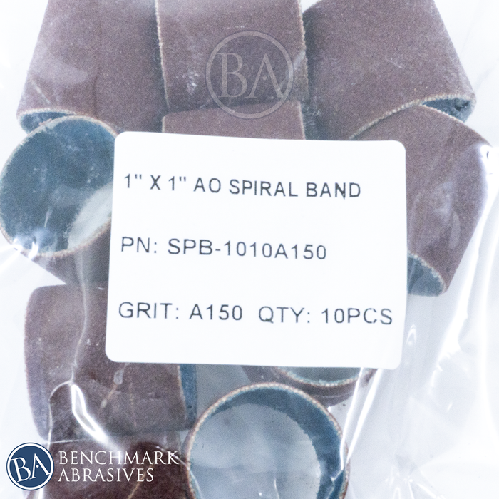 1" x 1" Aluminum Oxide Spiral Band - 10 Pack