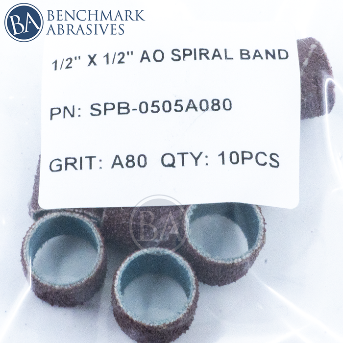 1/2" x 1/2" Aluminum Oxide Spiral Band - 10 Pack