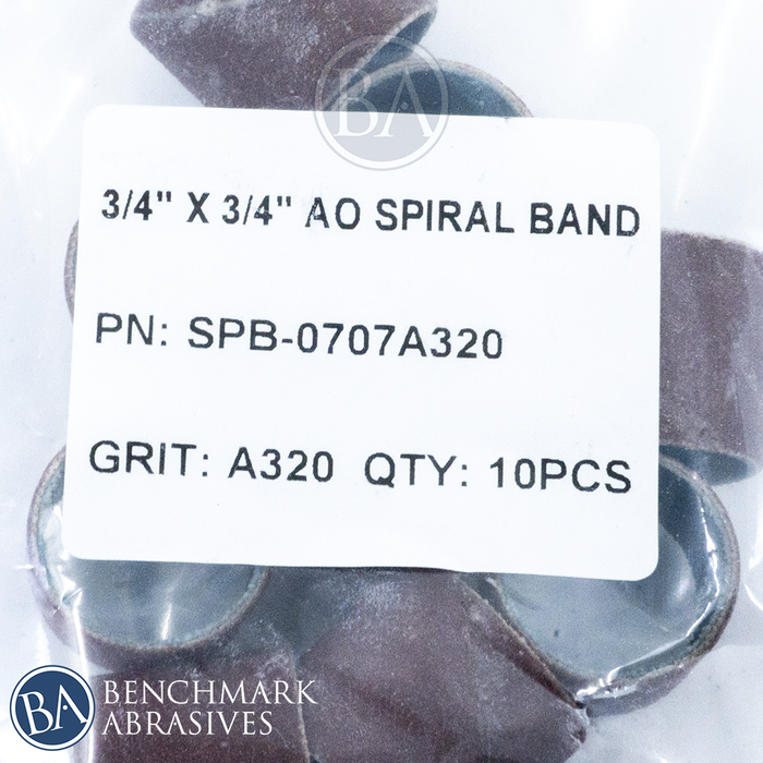 3/4" x 3/4" Aluminum Oxide Spiral Band - 10 Pack