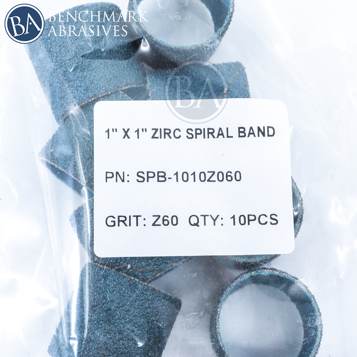 1" x 1" Zirconia Spiral Band - 10 Pack