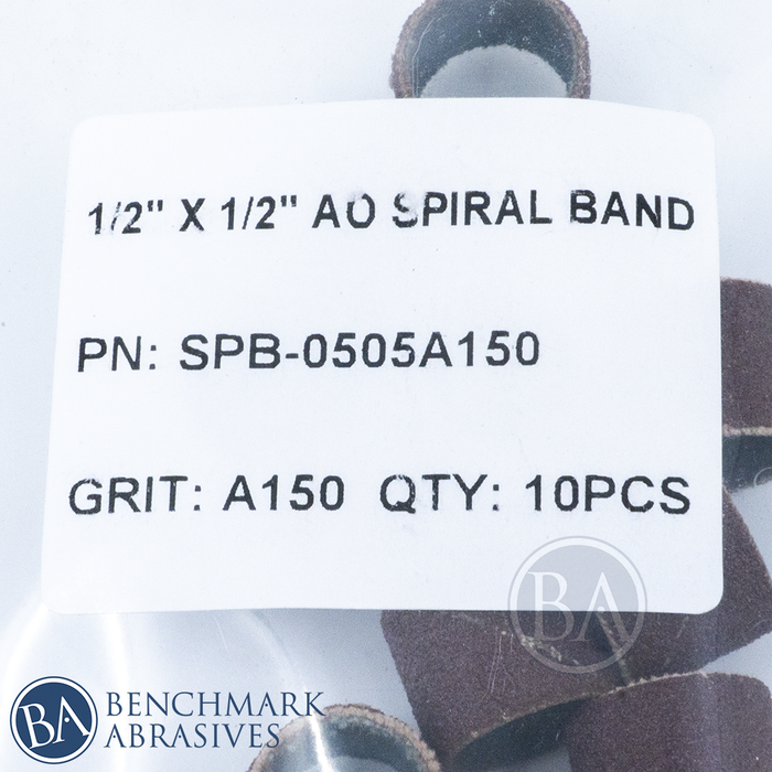 1/2" x 1/2" Aluminum Oxide Spiral Band - 10 Pack