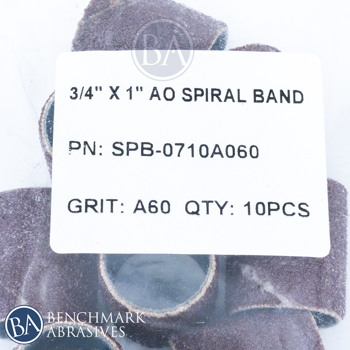 3/4" x 1" Aluminum Oxide Spiral Band - 10 Pack