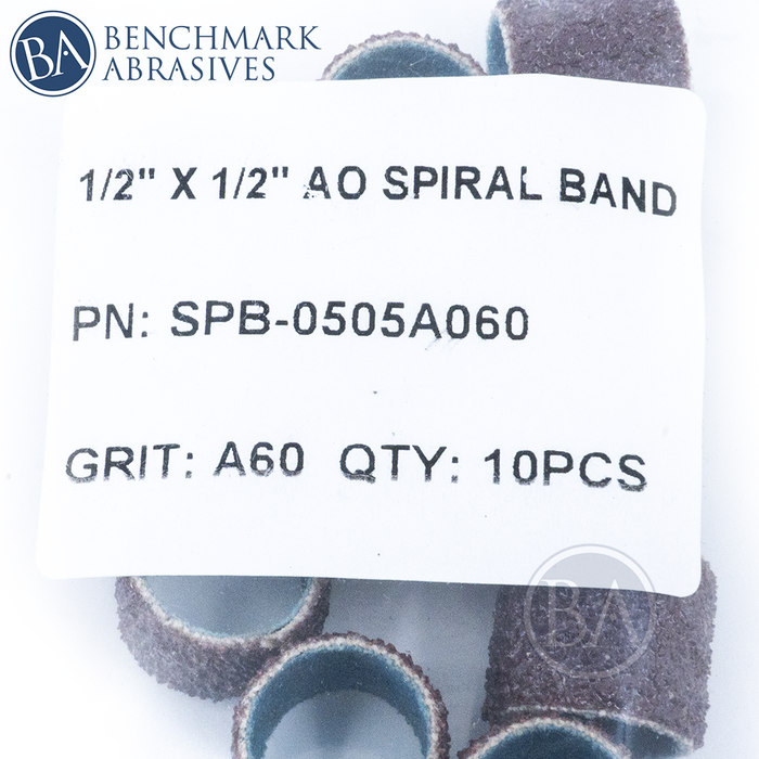 1/2" x 1/2" Aluminum Oxide Spiral Band - 10 Pack