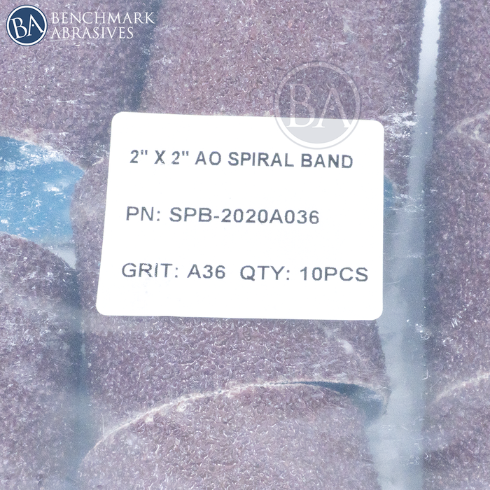 2" x 2" Aluminum Oxide Spiral Band - 10 Pack