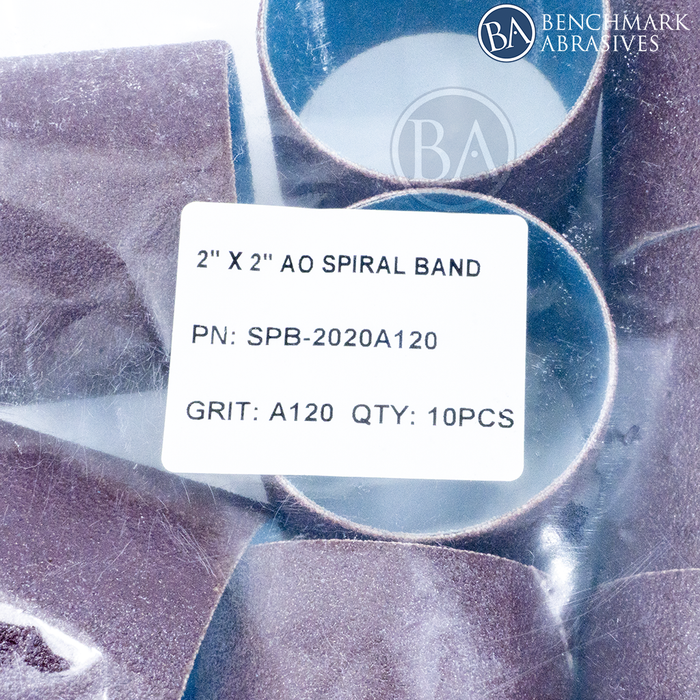 2" x 2" Aluminum Oxide Spiral Band - 10 Pack