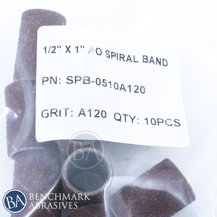 1/2" x 1" Aluminum Oxide Spiral Band - 10 Pack