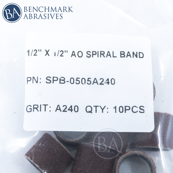 1/2" x 1/2" Aluminum Oxide Spiral Band - 10 Pack