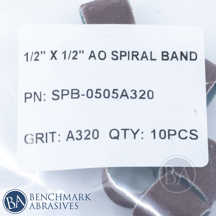 1/2" x 1/2" Aluminum Oxide Spiral Band - 10 Pack