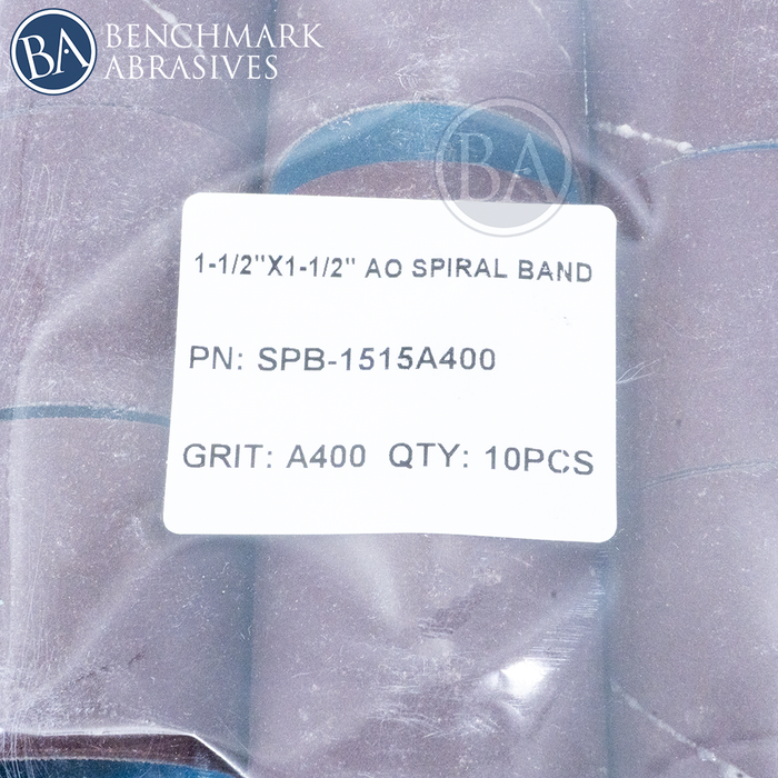 1-1/2" x 1-1/2" Aluminum Oxide Spiral Band - 10 Pack