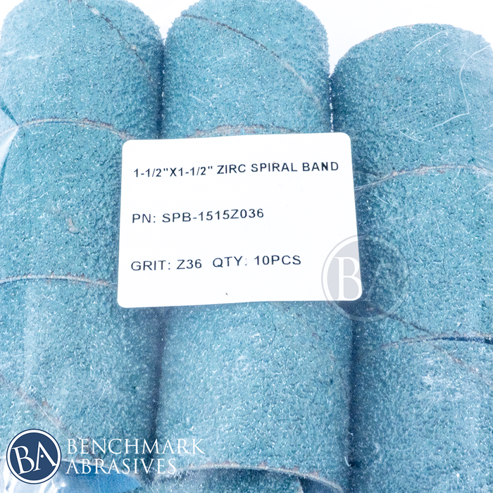 1-1/2" x 1-1/2" Zirconia Spiral Band - 10 Pack