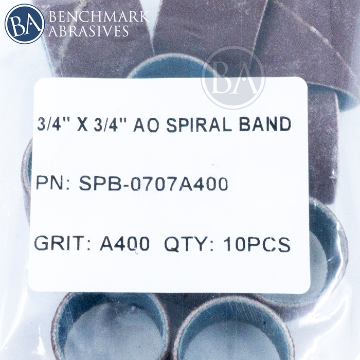 3/4" x 3/4" Aluminum Oxide Spiral Band - 10 Pack