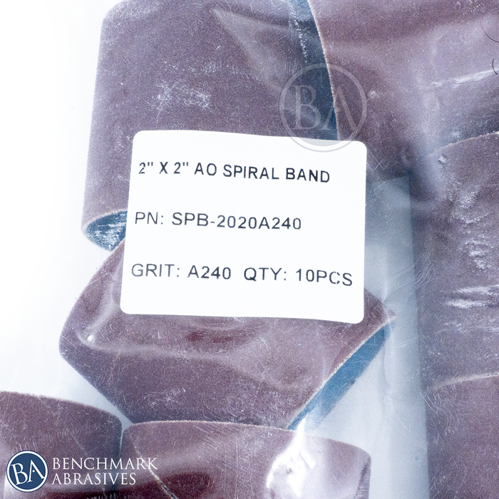 2" x 2" Aluminum Oxide Spiral Band - 10 Pack