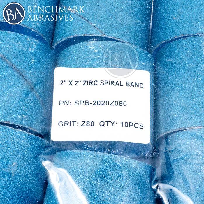 2" x 2" Zirconia Spiral Band - 10 Pack