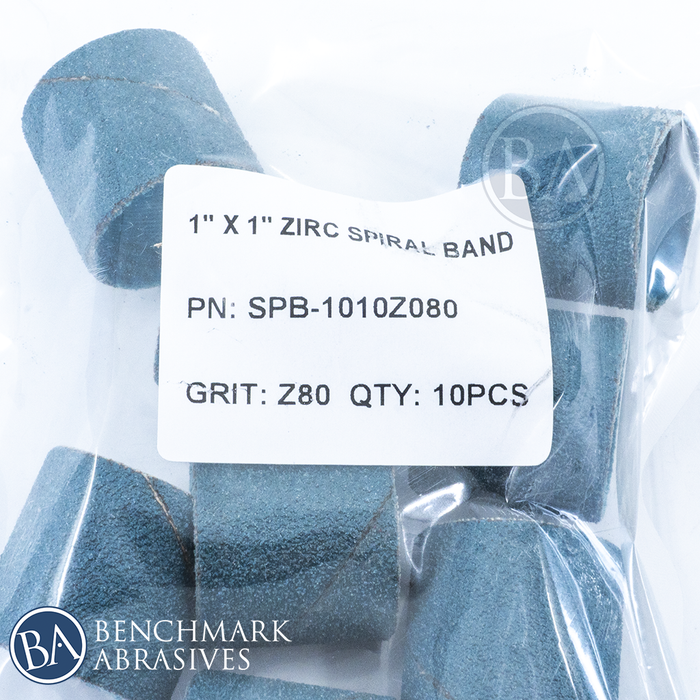 1" x 1" Zirconia Spiral Band - 10 Pack