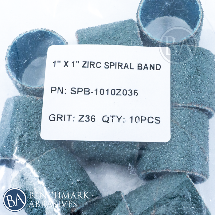 1" x 1" Zirconia Spiral Band - 10 Pack