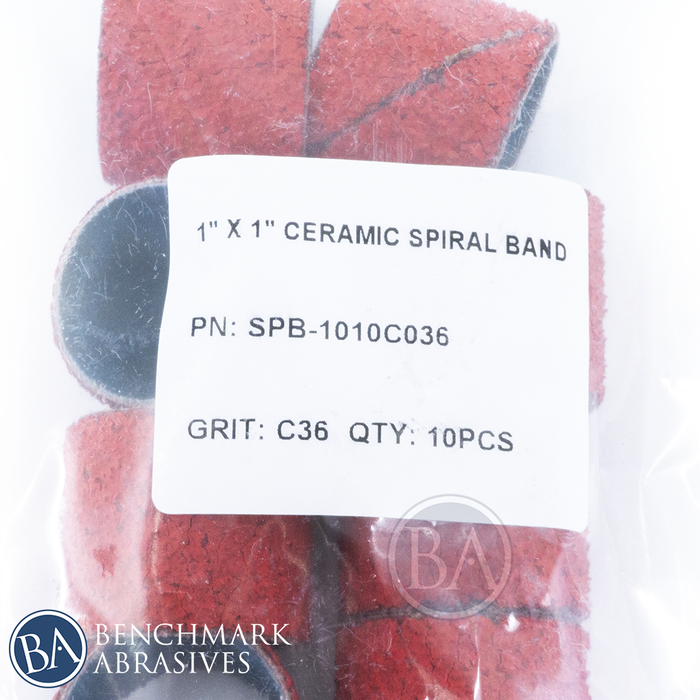 1" x 1" Ceramic Spiral Band - 10 Pack