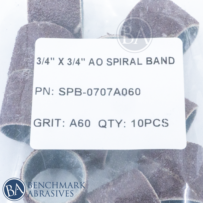 3/4" x 3/4" Aluminum Oxide Spiral Band - 10 Pack