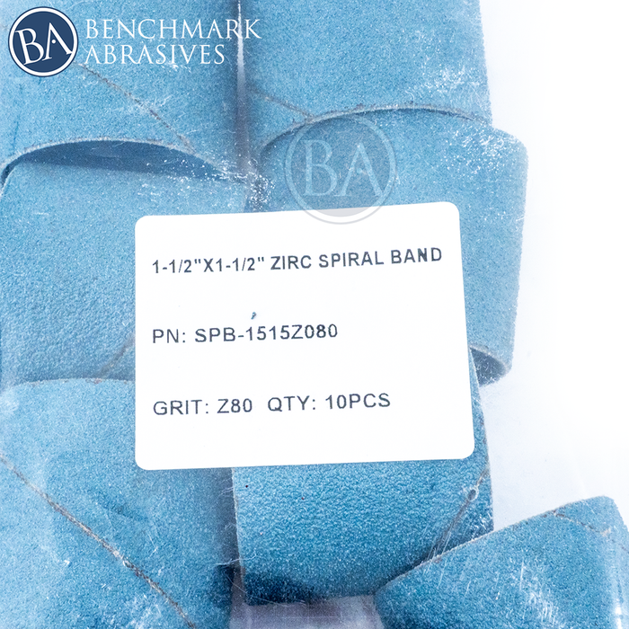 1-1/2" x 1-1/2" Zirconia Spiral Band - 10 Pack