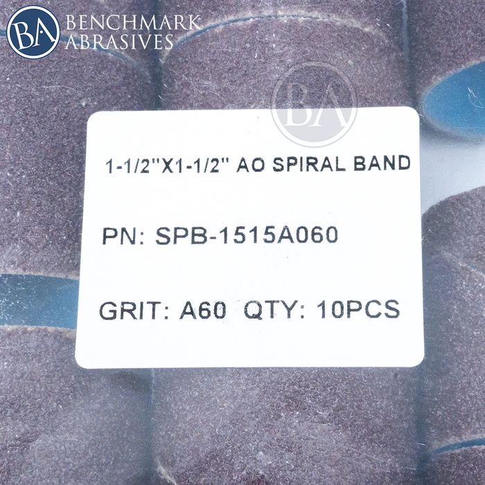 1-1/2" x 1-1/2" Aluminum Oxide Spiral Band - 10 Pack