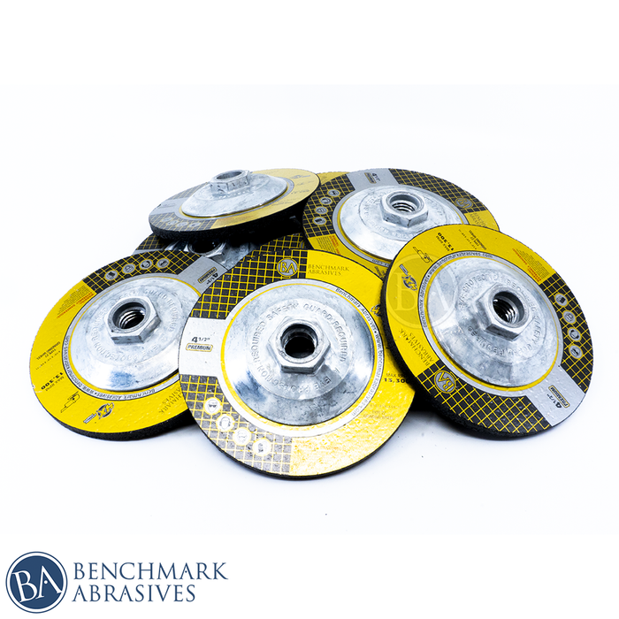 4-1/2" X 1/4" X 5/8"-11 T27 High Performance 4x Depressed Center Grinding Wheel - 10 Pack