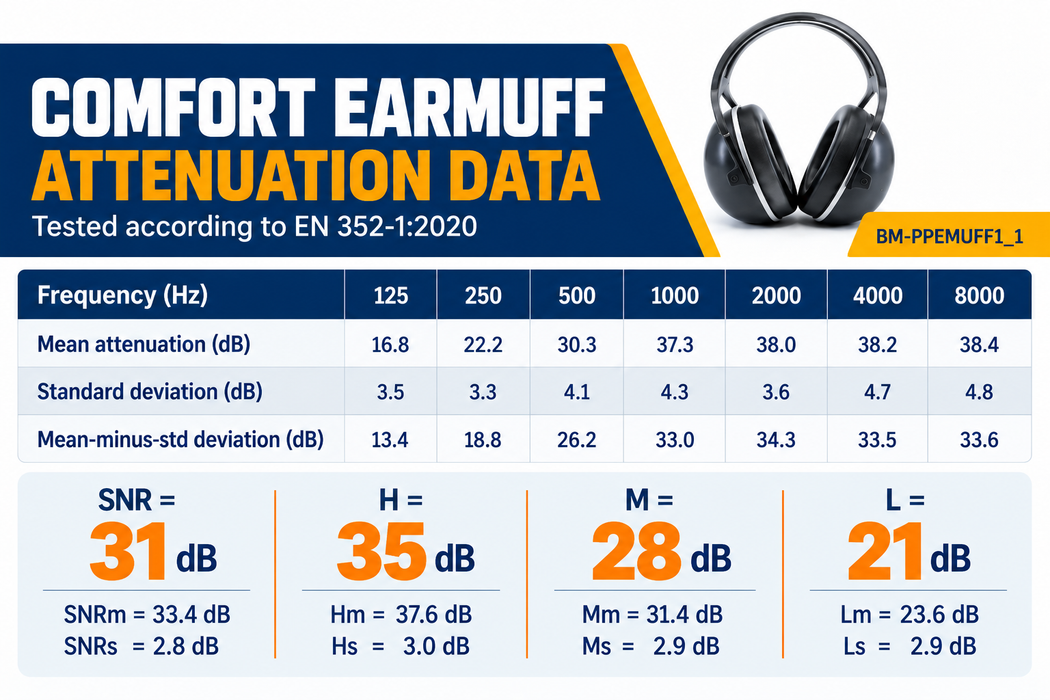 Ansi Certified Earmuff Hearing Protection - Comfort