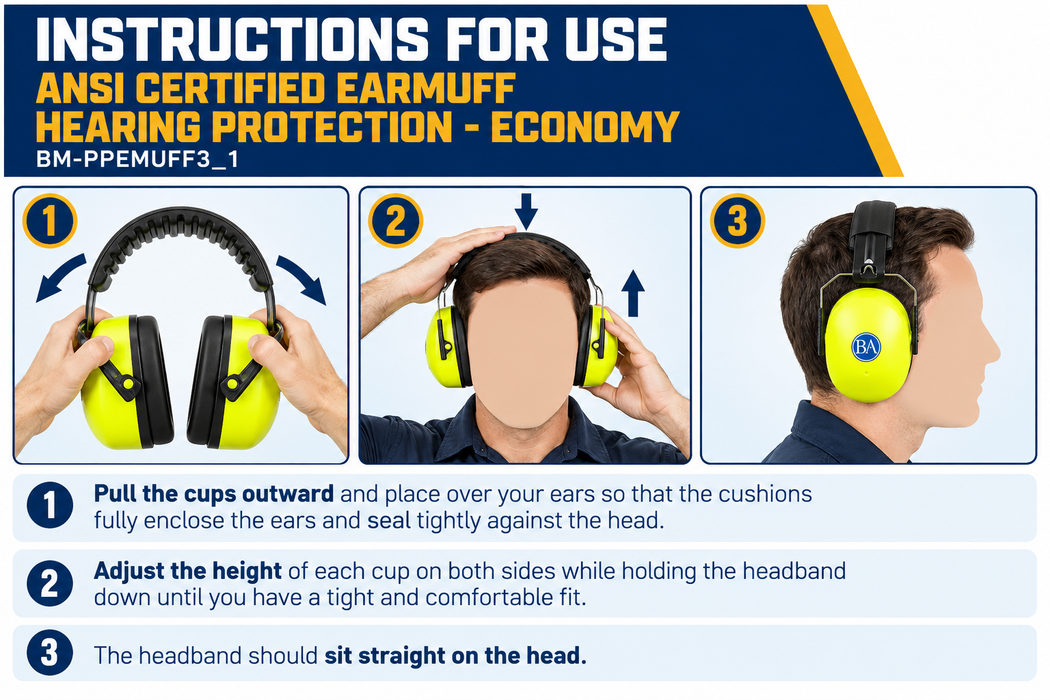 Ansi Certified Earmuff Hearing Protection - Economy