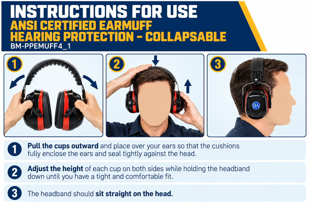 Ansi Certified Earmuff Hearing Protection – Collapsable