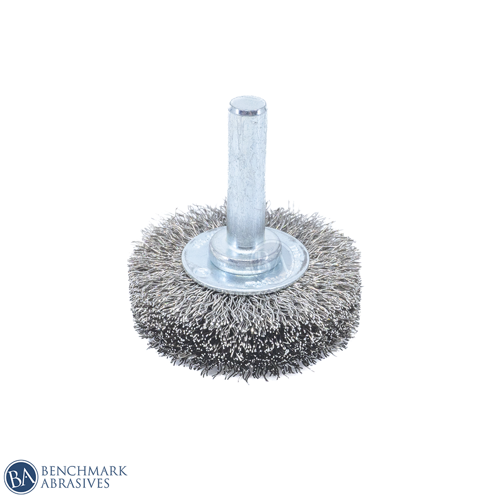 1-1/2" Mounted Crimped Wire Wheel - Stainless Steel Wire