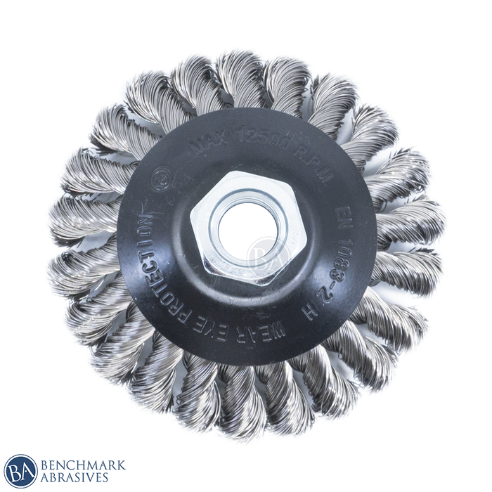 4" X 5/8"-11 Knotted Cup Brush - Stainless