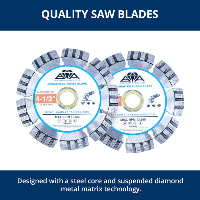 4.5" Segmented Turbo Diamond Blade with Steel Core