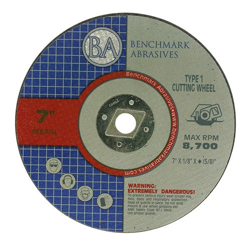 7" x 1/8" x 5/8"-DIA T1 Premium Cut-Off Wheel - 10 pack