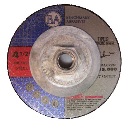 4 1 2" x 1 4" x 5 8 11" T27 Hub Depressed Center Grinding Wheel 10 pack