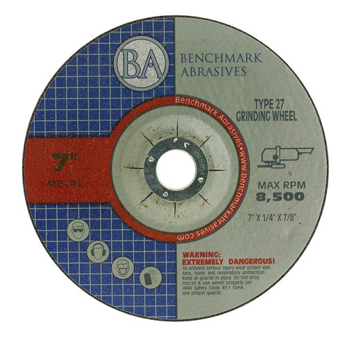7" x 1 4" x 7 8" T27 Depressed Center Grinding Wheel 25 pack