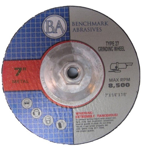 7" x 1 4" x 5 8" 11 T27 Hub Depressed Center Grinding Wheel 5 pack