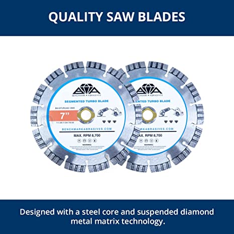 7" Segmented Turbo Diamond Blade with Steel Core