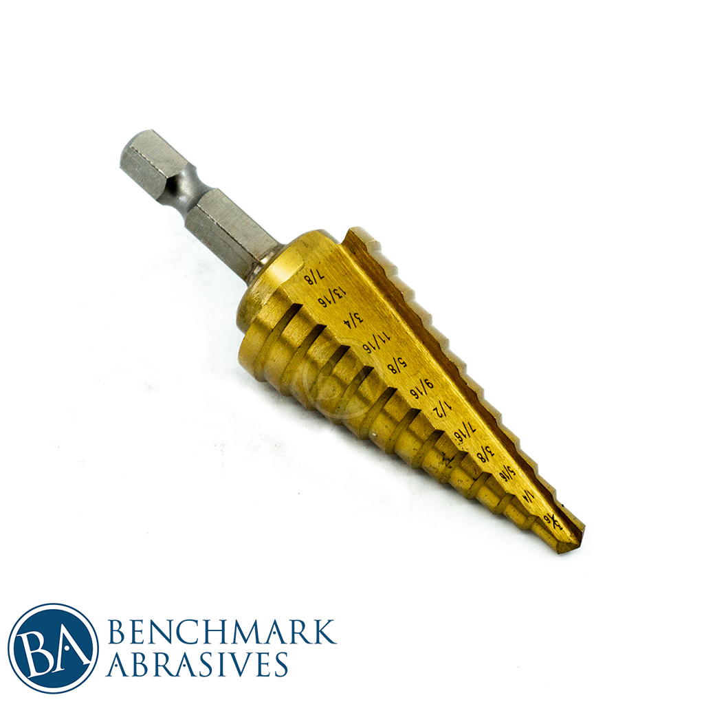 High Speed Steel Drill Bit 12 Steps, 3/16 In x 7/8 In HEX High Speed Steel Drill Bit 12 Steps, 3/16 In x 7/8 In HEX