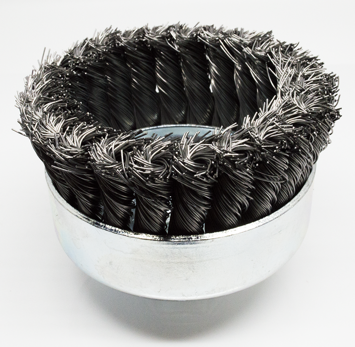 Knotted Cup Brush For Angle Grinders 