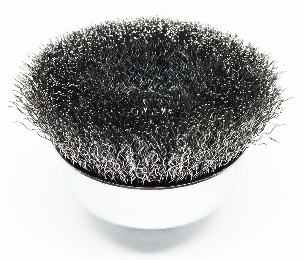 wire cup brush Crimped carbon steel bristles