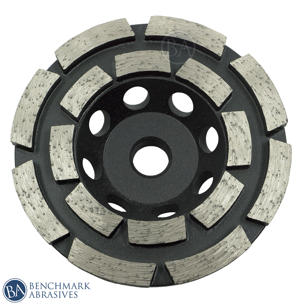 4" x 5/8"-11 Threaded Double Row Diamond Grinding Cup Wheel