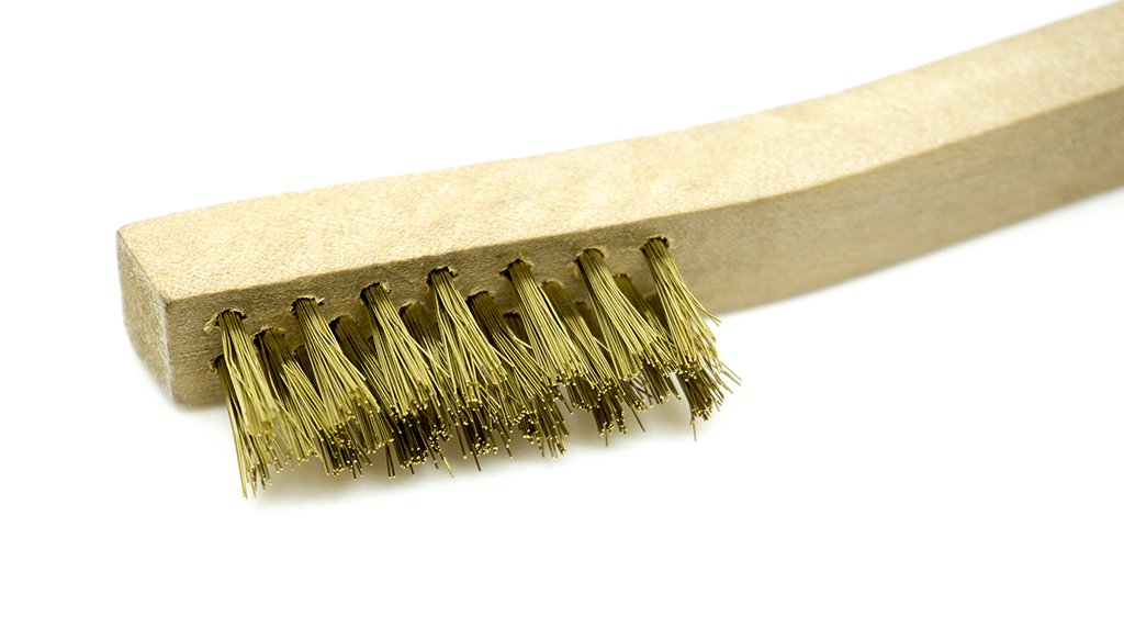 3 x 7 Row .003 Brass Bristle and Long Handle Plywood Scratch