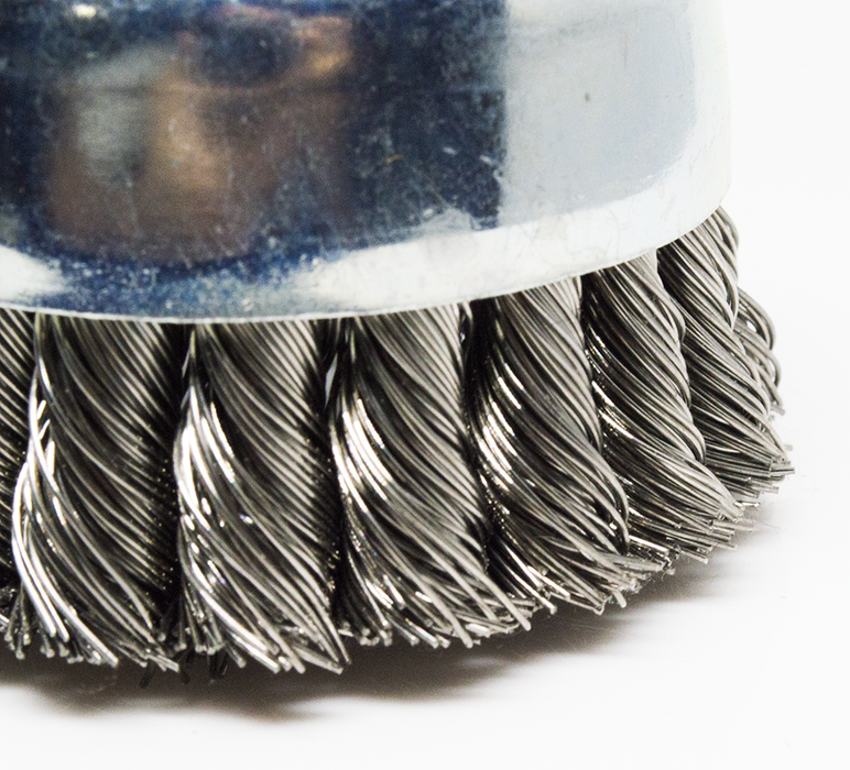 Knotted Cup Brush with Stainless Steel