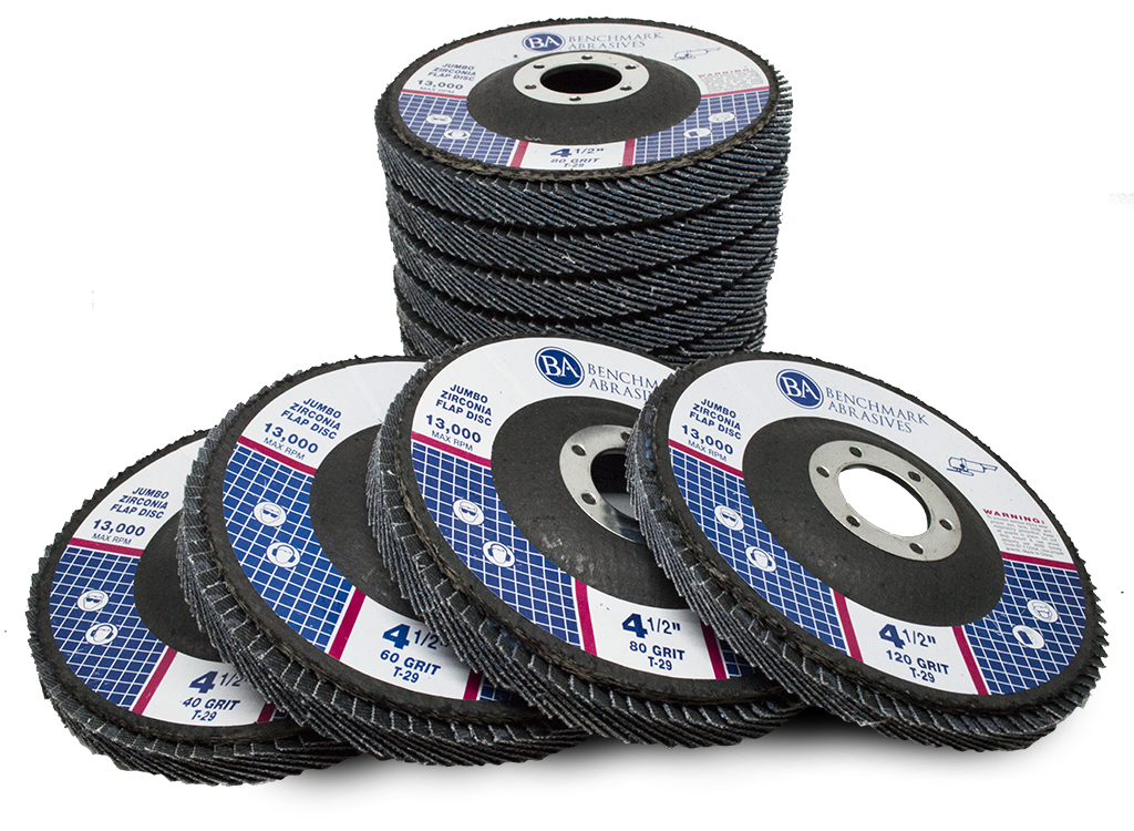 4 1 2" x 7 8" T29 Zirconia High Density Flap Disc Grit 10 Pack