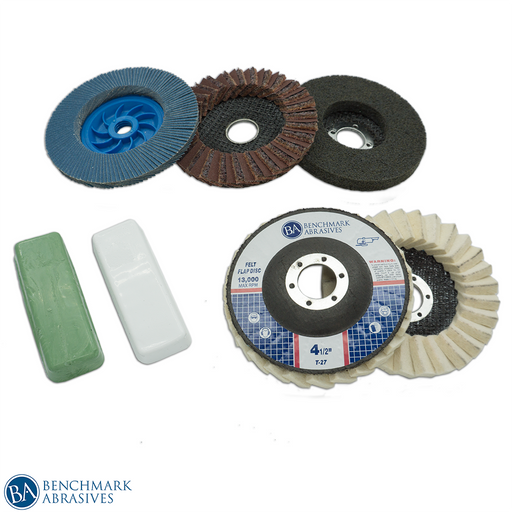 Stainless Steel & White Metals 3-Step Kit  Buffing Polishing Wheel Kit —  Benchmark Abrasives