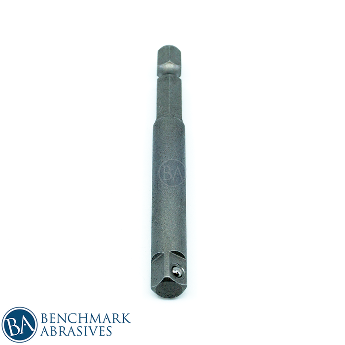 Benchmark Abrasives 1/4 Hex Shank 1/4 Square Drive 3 Socket Adapter